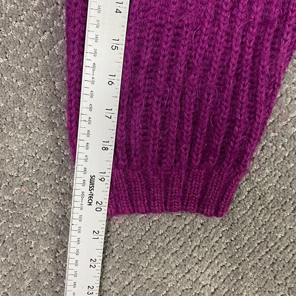 LL Bean Mohair Blend Cardigan Sweater Women's Large Purple Cropped - Picture 11 of 11